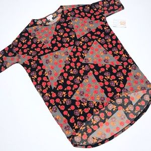 LuLaRoe Irma Tunic Size XS Flowers & Triangles